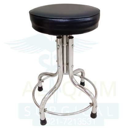 Chrome Stool with Mattress-Cushion